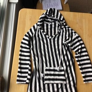 Hooded striped shirt